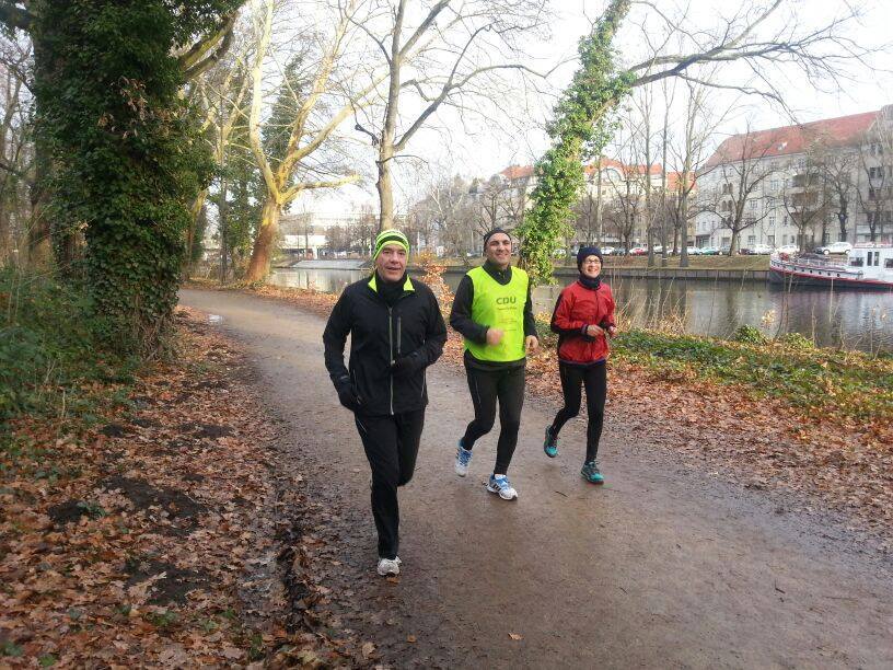 Schloss Charlottenburg , Training  im Park 2013: 
(v.l.) Carsten , Fuat , Gabriele